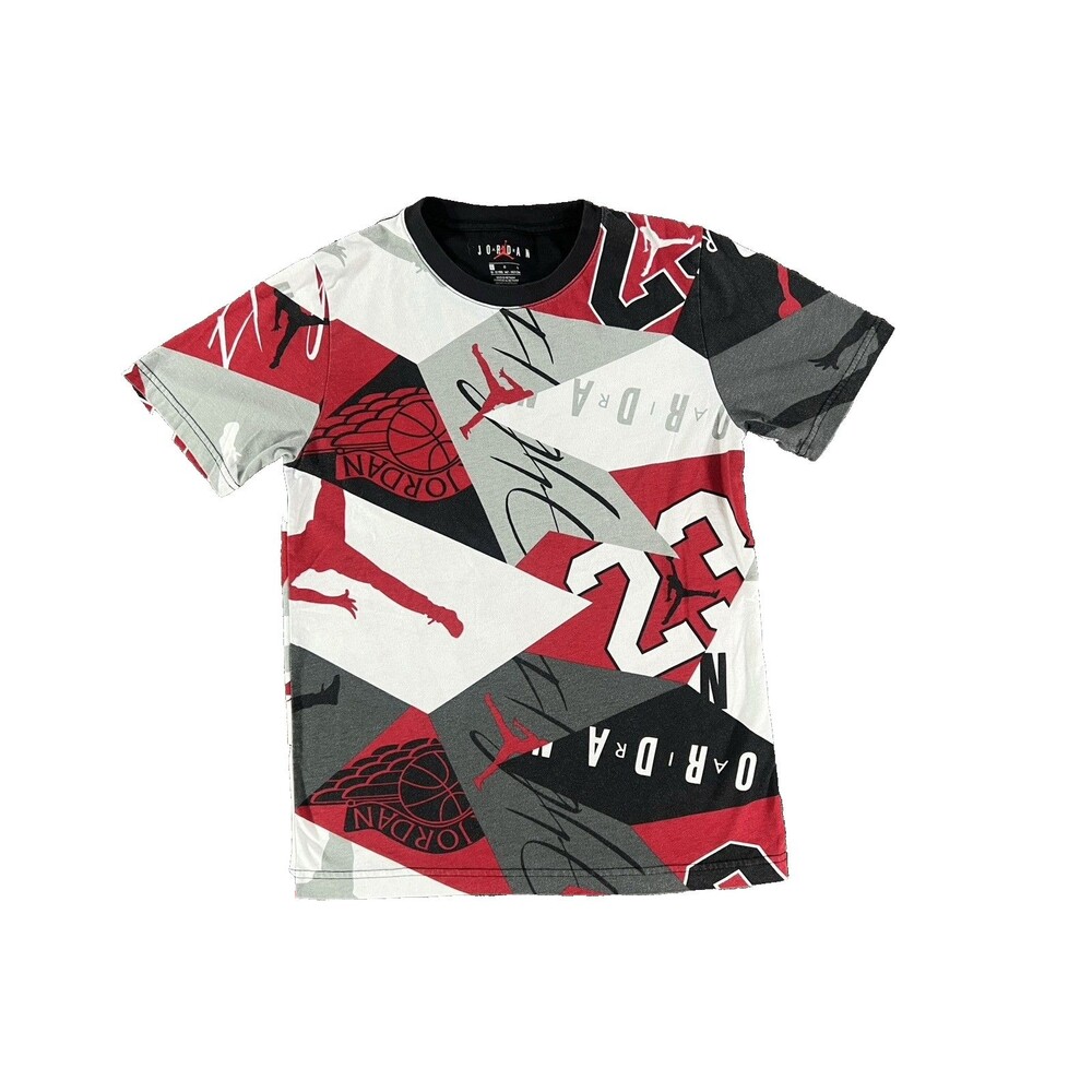 Air Jordan All-Over Print Short Sleeve T-Shirt Size YL 12-13YRS